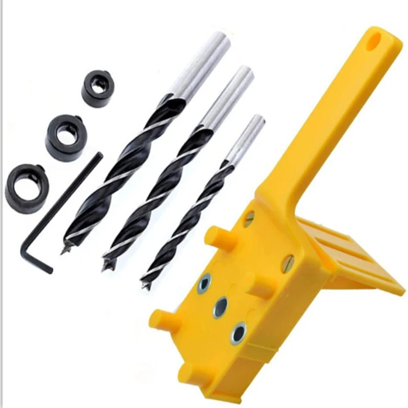 

Woodworking Dowel Jig 6/8/10mm Drill Bit Handheld Wood Drilling Doweling Hole Saw Drills Guide Hole Locator For Carpentry
