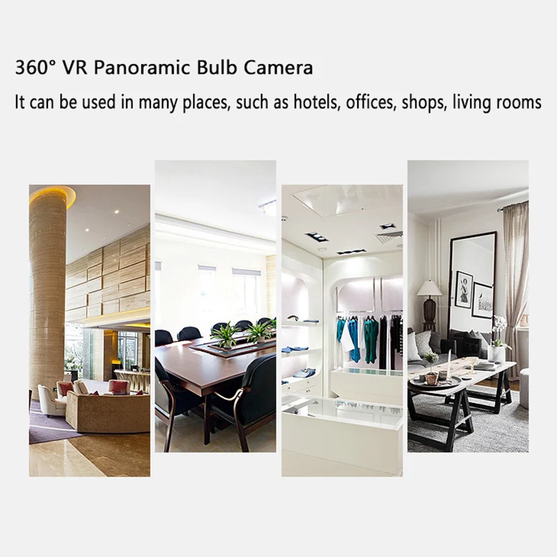 

Lamp Bulb IP Camera Wifi 360 Degree Panoramic Wide Angle Wireless Home Webcam Security Video Surveillance Mini Hidden Camera