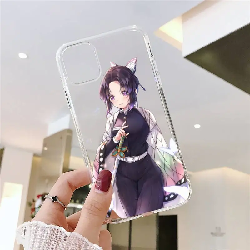

Kochou Shinobu Phone Case Transparent for iPhone 6 7 8 11 12 s mini pro X XS XR MAX Plus SE cover funda