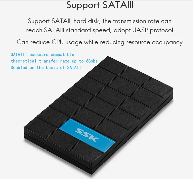 Esata Limited Optibay Hdd док-станция 2,5 дюймов ноутбук Usb3.0 мобильный жесткий диск коробка Sata серийный механический Ssd