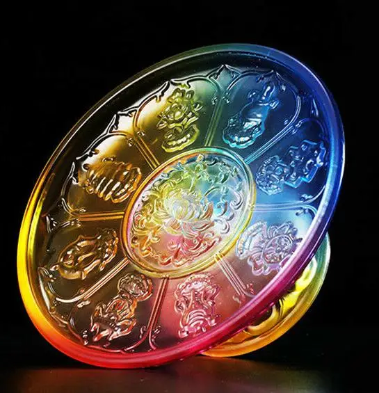 Тибетская цветная глазурная резьба Восемь подносов Manza Manda | Дом и сад