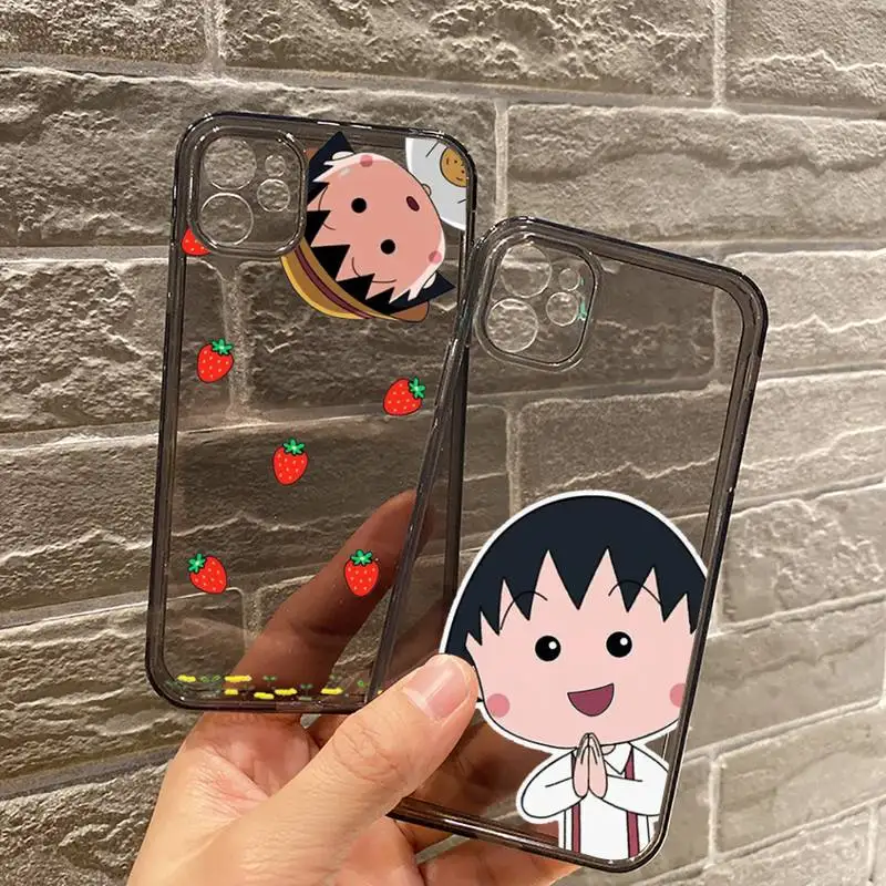 

Chibi Maruko cute cartoon Phone Case Transparent for iPhone 7 8 11 12 se 2020 mini pro X XS XR MAX Plus high quality etui shell