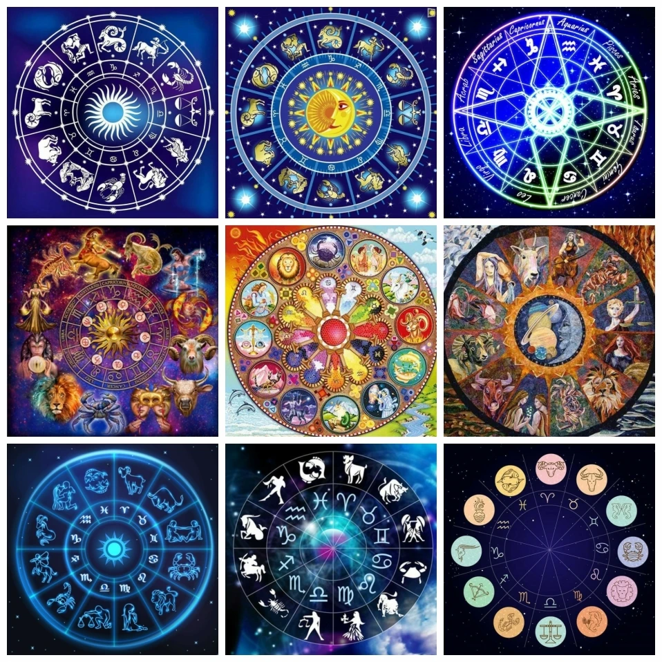 

Diamond Painting Constellation Twelve Constellation Diamond Embroidery Landscape Cartoon Sun Cross Stitch Mosaic Kit Craft Decor