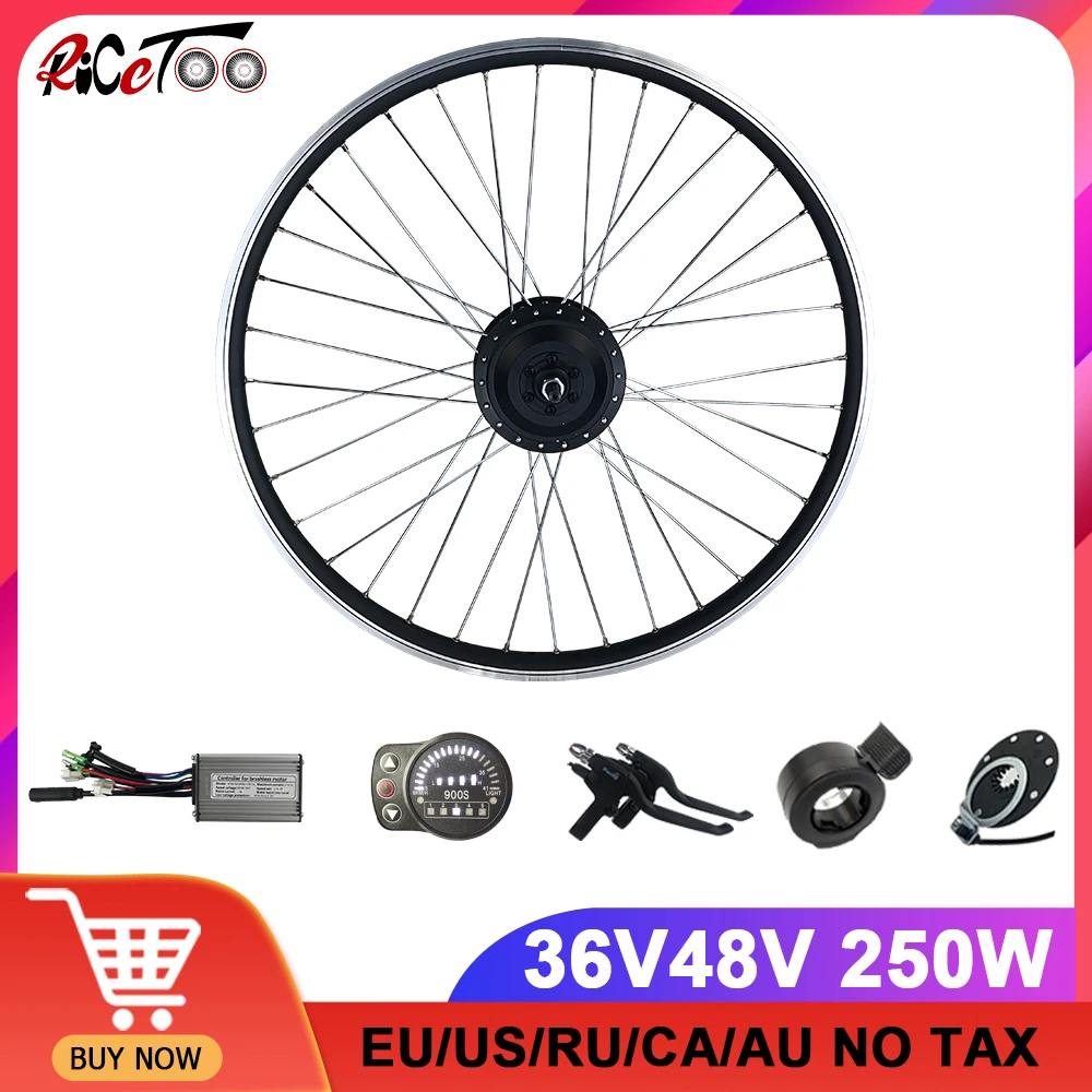 

Ebike Conversion Kit 36V250W48V250W Electric Bicycle Front Rear Brushless Gear Rear Hub Motor Wheel 16"20â€24"26"28"29"700C Rim