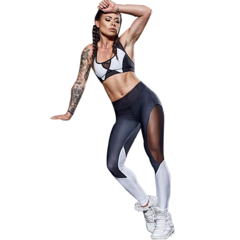 

Women High Waist Sports Leggings Sexy Mesh Gym Yoga Running Fitness Leggings Pants Workout Pants calzas deportivas mujer C0213