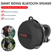 portable motorcycle bike speaker bluetooth compatible digital display mini stereo hand free ipx6 waterproof for outdoor cycling