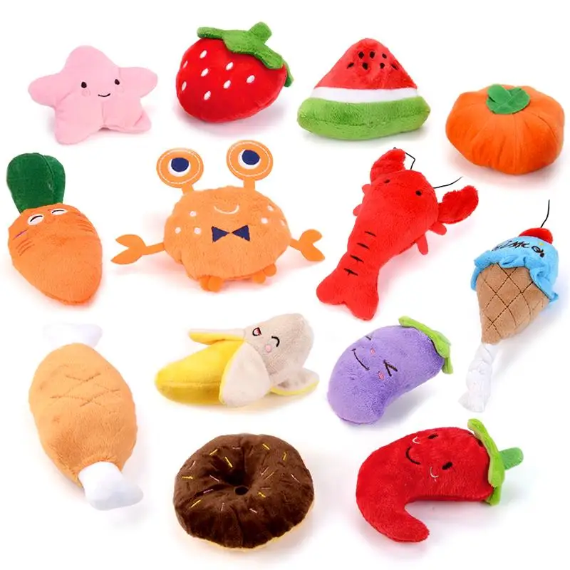 

Kapmore 13Pcs/Set Pet Toys Cute Cartoon Bite-Resistant Plush Pet Squeaky Toy Dog Bite Toy Pet Supplies Cat Dog Favors