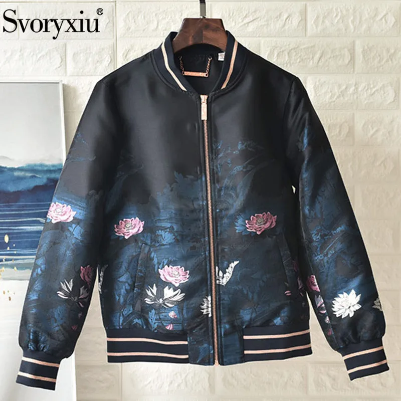 Женская жаккардовая куртка Svoryxiu разноцветная винтажная с длинным рукавом