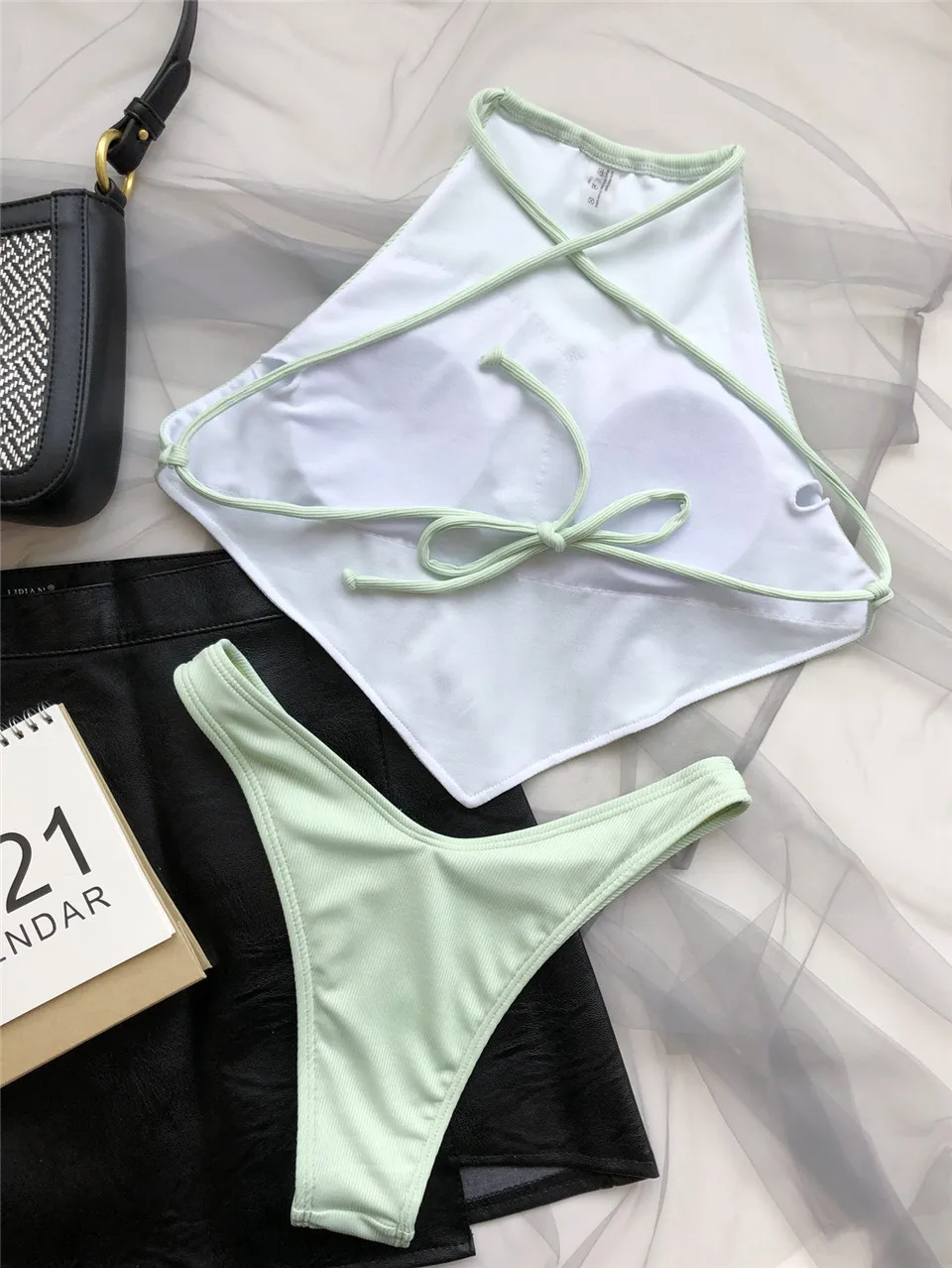 

Women Sexy Swimsuit Bikinis Set Brazilian Tankini Biquinis Solid Bathing Suits For Women Summer Beach Wear High Waist Swimsuit