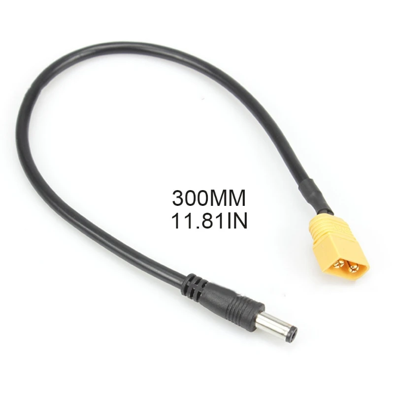 

30cm/11.8in XT60 Male Bullet Connector To Male DC DC5525 Power Cable 5.5x2.5mm Adaptor TS100 Electronic Soldering Iron