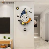 MEISD креативные часы настенные с маятником, современные домашние Интерьерные часы, украшение для гостиной, декор для кухни, часы, бесплатная ...