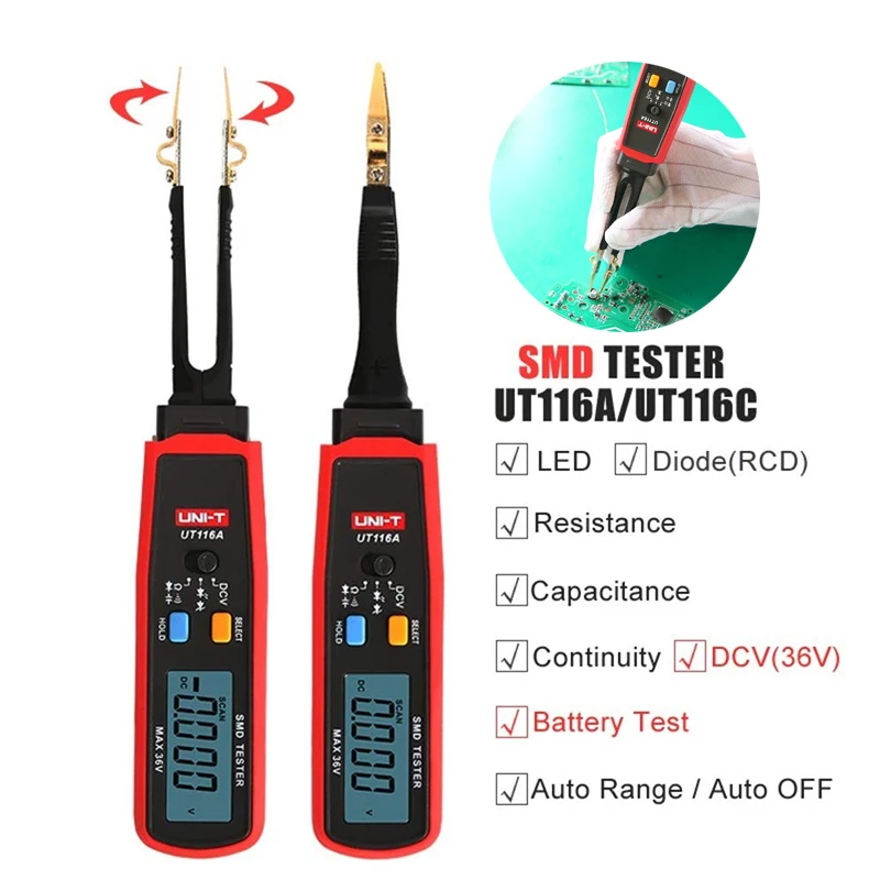 UNI-T SMD цифровой мультиметр UT116A UT116C сопротивление постоянной ёмкости