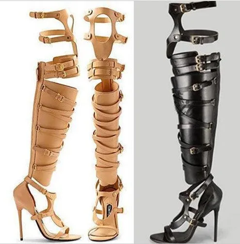 

Solid color fashion sexy performance boots summer sandals
