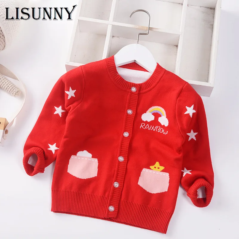 

Girl Cardigan Sweater Autumn Winter 2021 Infants Children Cartoon Knitwear Baby Kid Coat Toddler Clothes Toddler Jacket 1-7y