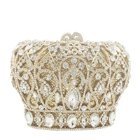 dgpeafowl small crystal diamond crown shape women crystal clutch evening purses and handbags bridal handbag wedding party bag