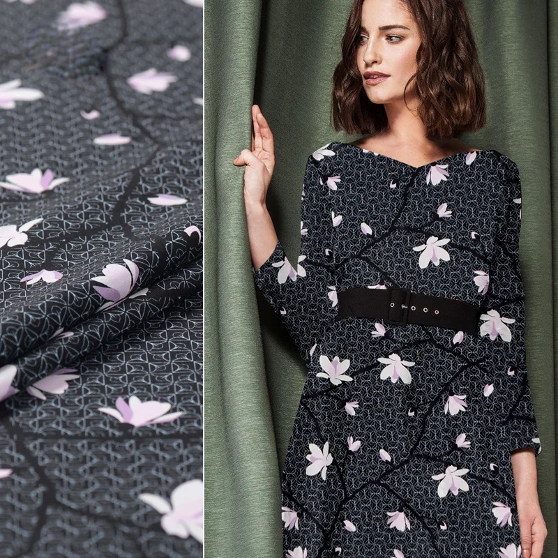 

Натуральная 100% тутовая 40 мм тяжелая крепированная шелковая ткань цифровые струйные драпировки Чонсам для платья стрейчевая ткань оптовая продажа ткани