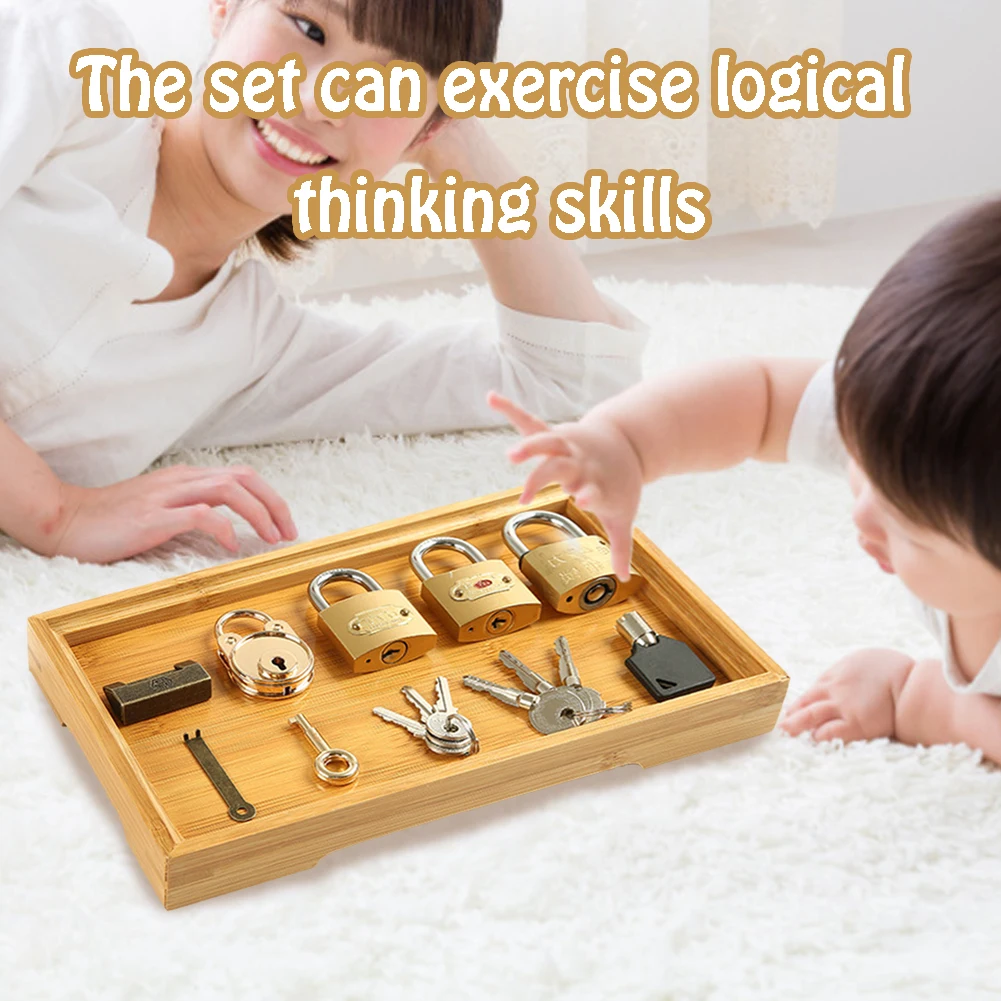

Montessori Matching Game Lock Key Set Plastic/wooden Unlock Table Game For Kids Montessori Educational Toys Gift Toddlers New