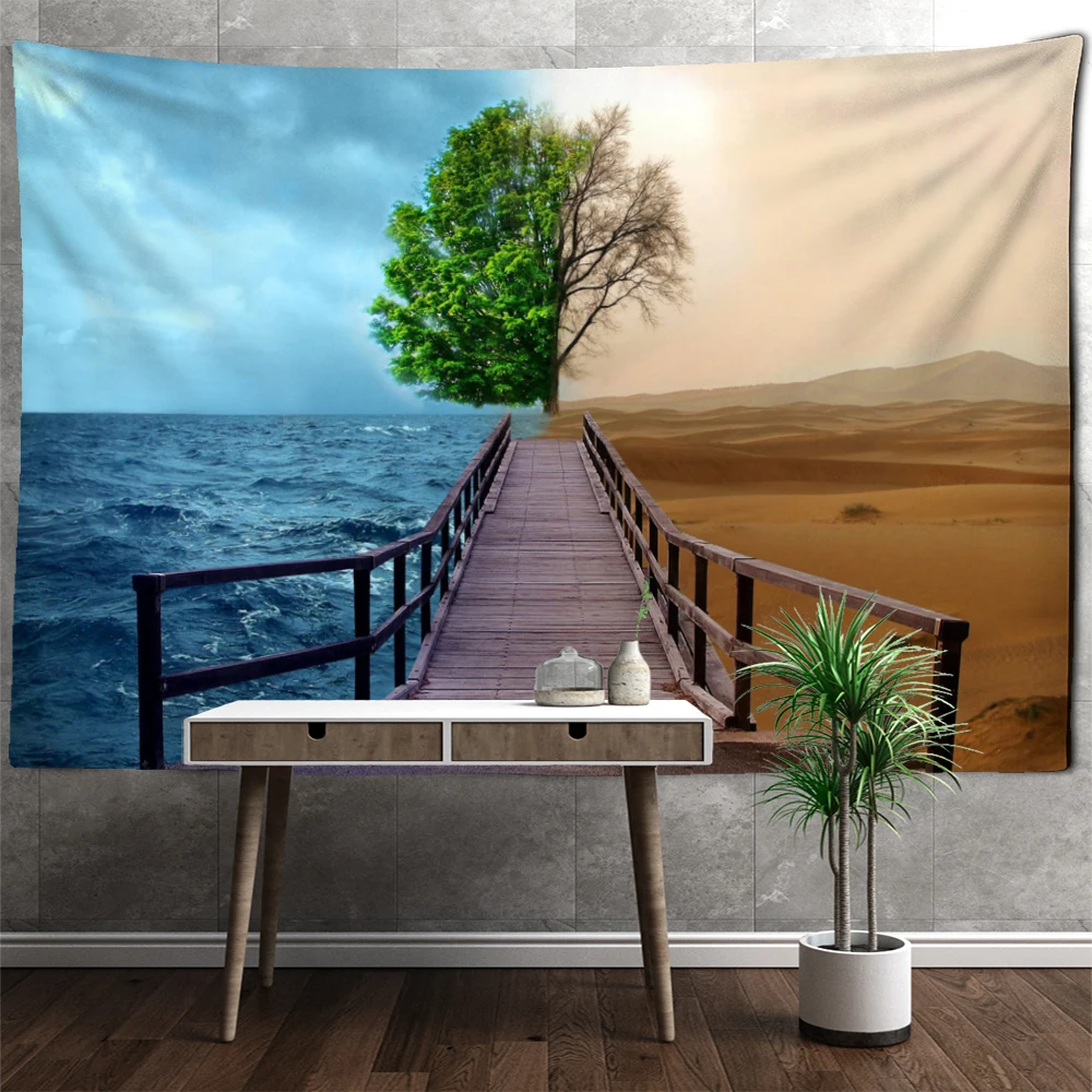 

The Environment After Desertification Tapestry Wall Hanging Miserable Fantasy Bohemia TV Background Cloth Decor