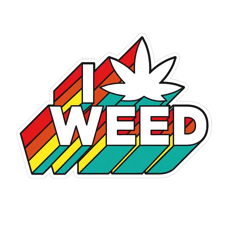 

I Weed Fashion Letter 3D Car Sticker Weed Waterproof Personality Decal Vinyl Cover Scratched Waterproof PVC Auto Parts
