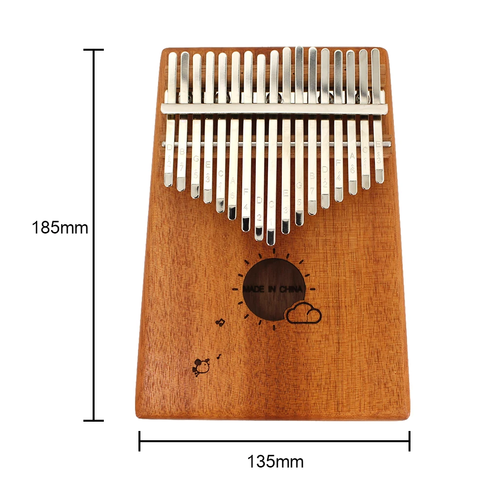 

17 Keys Kalimba Mahogany Wood Thumb Finger Piano African Mbira with Tuning Hammer Sticker Percussion Musical Instrument for Gift