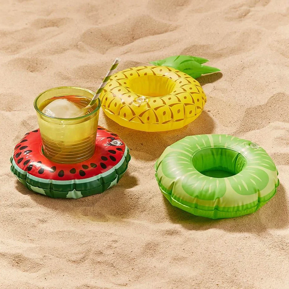 Набор мини надувной подстаканник Единорог для напитков в форме Фламинго