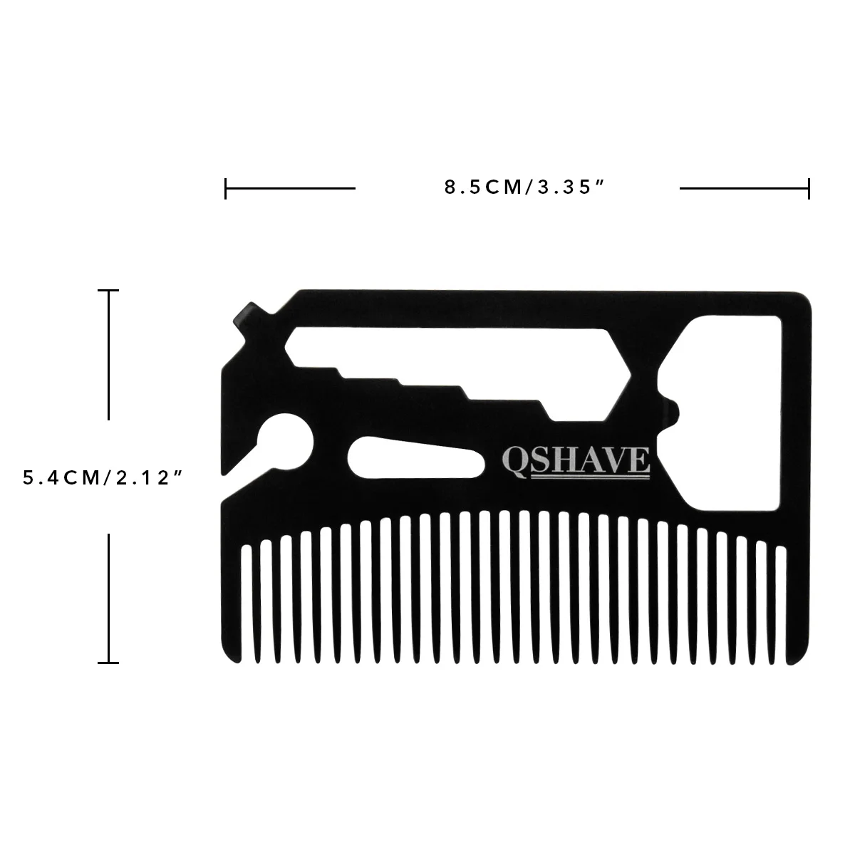 QSHAVE многофункциональная Расческа для бороды помещается в вашем кошельке(расческа, открывалка для бутылок, гаечный ключ, отвертка, лопасть ножа