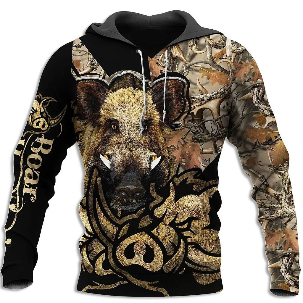 Новый дикий кабан Охота серии 3D Толстовка с принтом/толстовка капюшоном