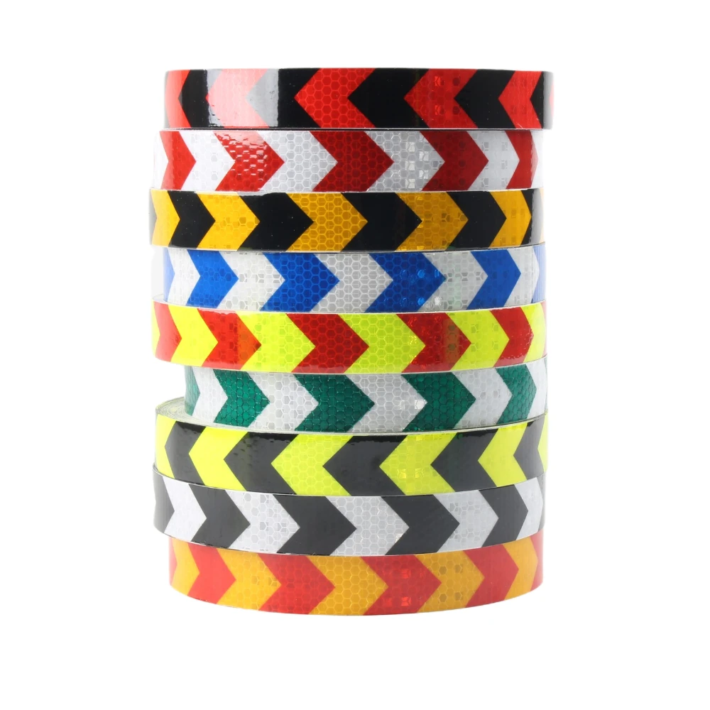 

Светоотражающие наклейки для мотоцикла, 2,5 см х 9 м, 9 цветов, светоотражающая лента со стрелками, светящаяся лента в реальности