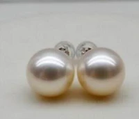 free shipping luxury noble jewelry genuine aaa 10 11mm natural australian south sea white pearl earrings