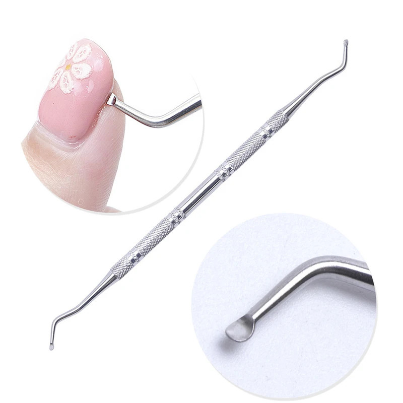 Двухсторонний инструмент для дизайна ногтей из нержавеющей