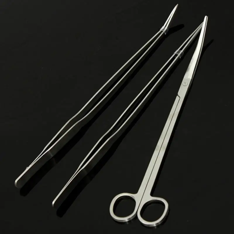 3 шт./компл. триммер для аквариума из нержавеющей стали длинная ручка в виде