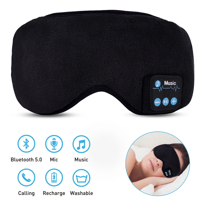 Беспроводные Bluetooth Eyemask перезаряжаемые Наушники маска для сна 5 0 мягкие наушники