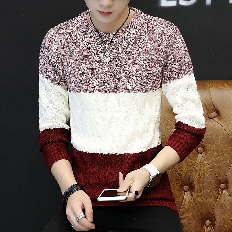 2019 осенний тонкий мужской пуловер с вырезом лодочкой индивидуальный свитер в