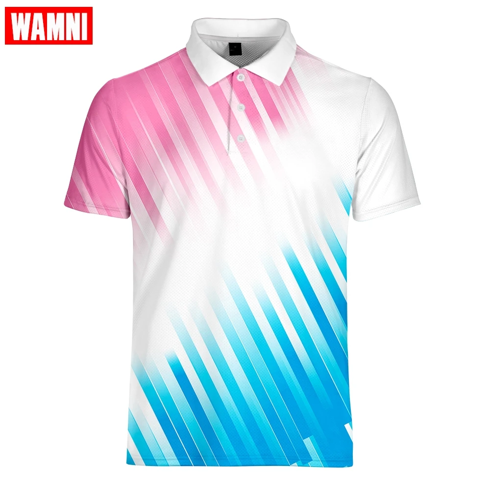 WAMNI Tennis Fashion Polo 3D рубашка Спортивная рубашка с отворотами плюс размер брендовые футболки-поло одежда футболки Топы Прямая поставка