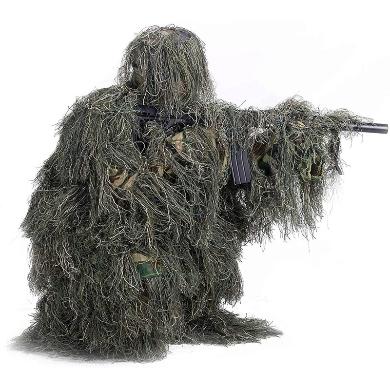 Ghillie Suit 3D 4-Piece with Bag Camouflage Camo Hunting Forest Woodland | Спорт и развлечения