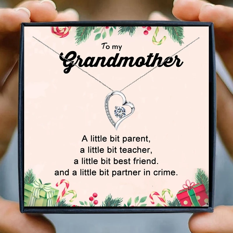 Ожерелье для бабушки подарки ожерелья женское ожерелье с кристаллами в форме