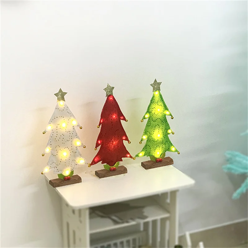 

Christmas Ornaments, Mini Christmas Tree with Lights, 32cm, New Year's Gifts for Children, DIY Creative Home Decoration Items,