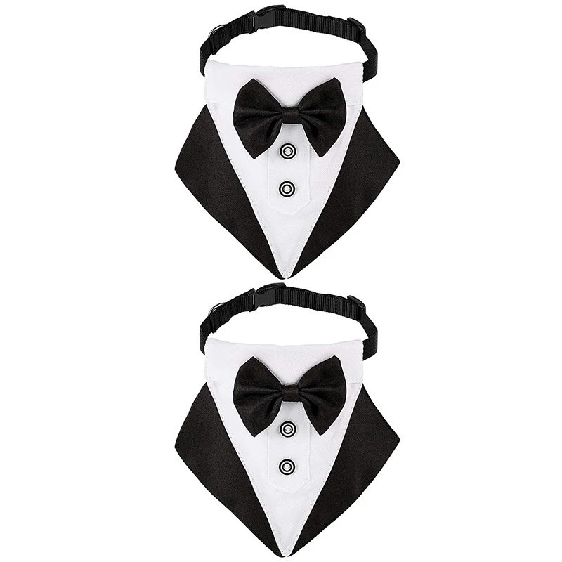 

Комплект из 2 предметов, с Pet Свадебный галстук-бабочка с галстуком-бабочкой, шарф-воротник сохраняет регулируемый галстук-бабочка черный дл...