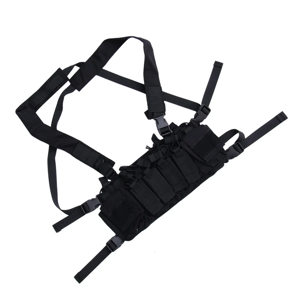 

Chest Vest Rig Multi-function 500D Molle Vest with Multi-Pockets Bag Airsoft Fighting Load Carrier Vest for CS Game Paintball Ou