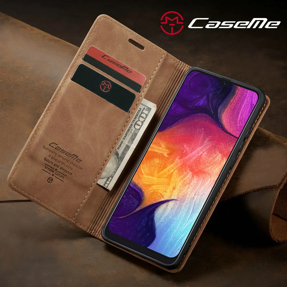 CaseMe для samsung A50 флип-топ чехол телефона Galaxy ya50 защита от падения бумажник