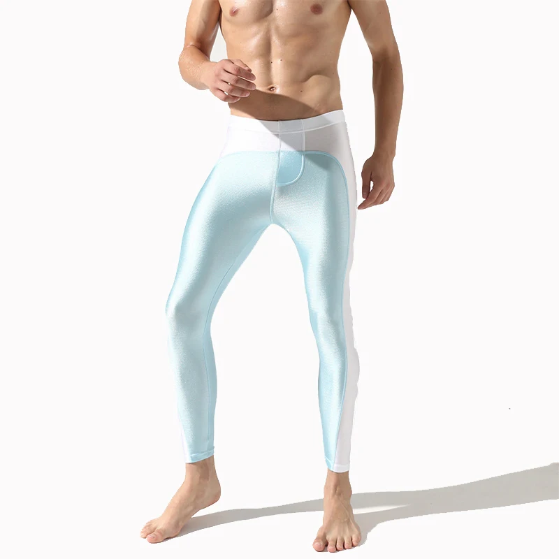 Men Running Tights Breathable Elastic Polyester Spandex Gym Fitness Training Leggings Sports Compression Pants Sportswear