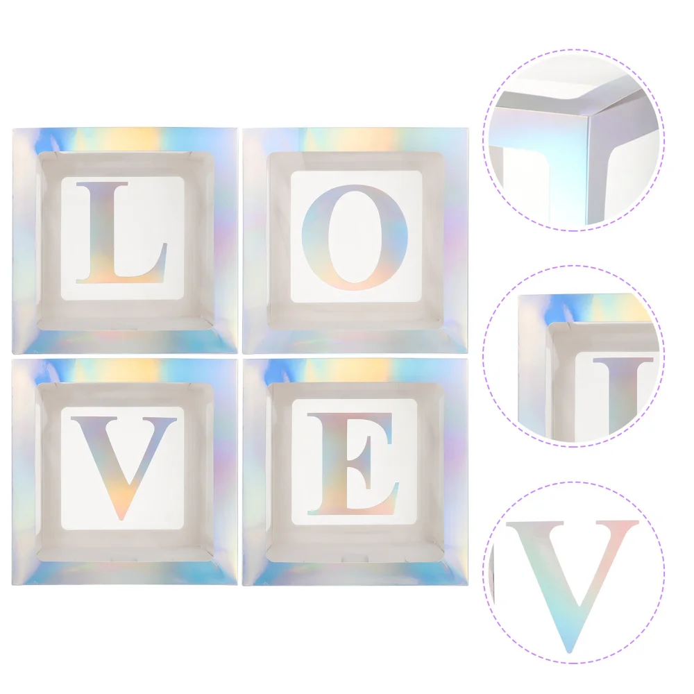 

1 set of Balloon Boxes with Stickers Party Backdrop Favor Decors Balloon Boxes