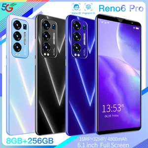 global version reno6 pro cell phone 6 1inch 8gb ram 256gb rom 4800mah unlocked smartphone mobilephone celulares androidphone free global shipping