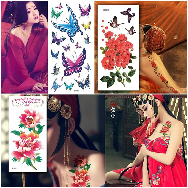 Водонепроницаемый татуировки Стикеры s для девочек женские буткат секс цветок