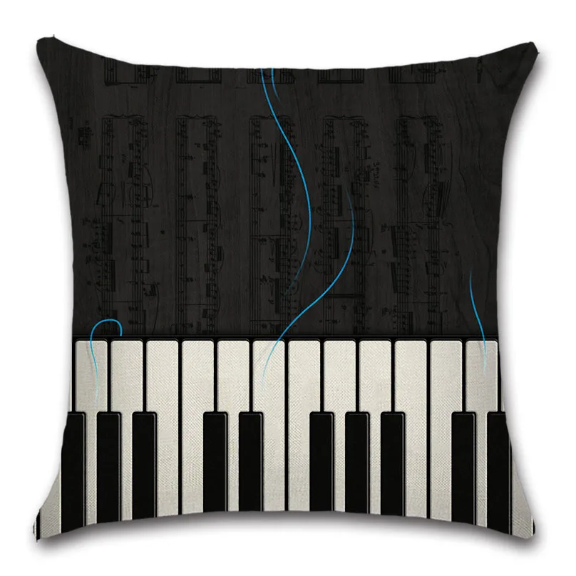 Чехол для подушки с фортепиано ключами скрипкой музыкальным