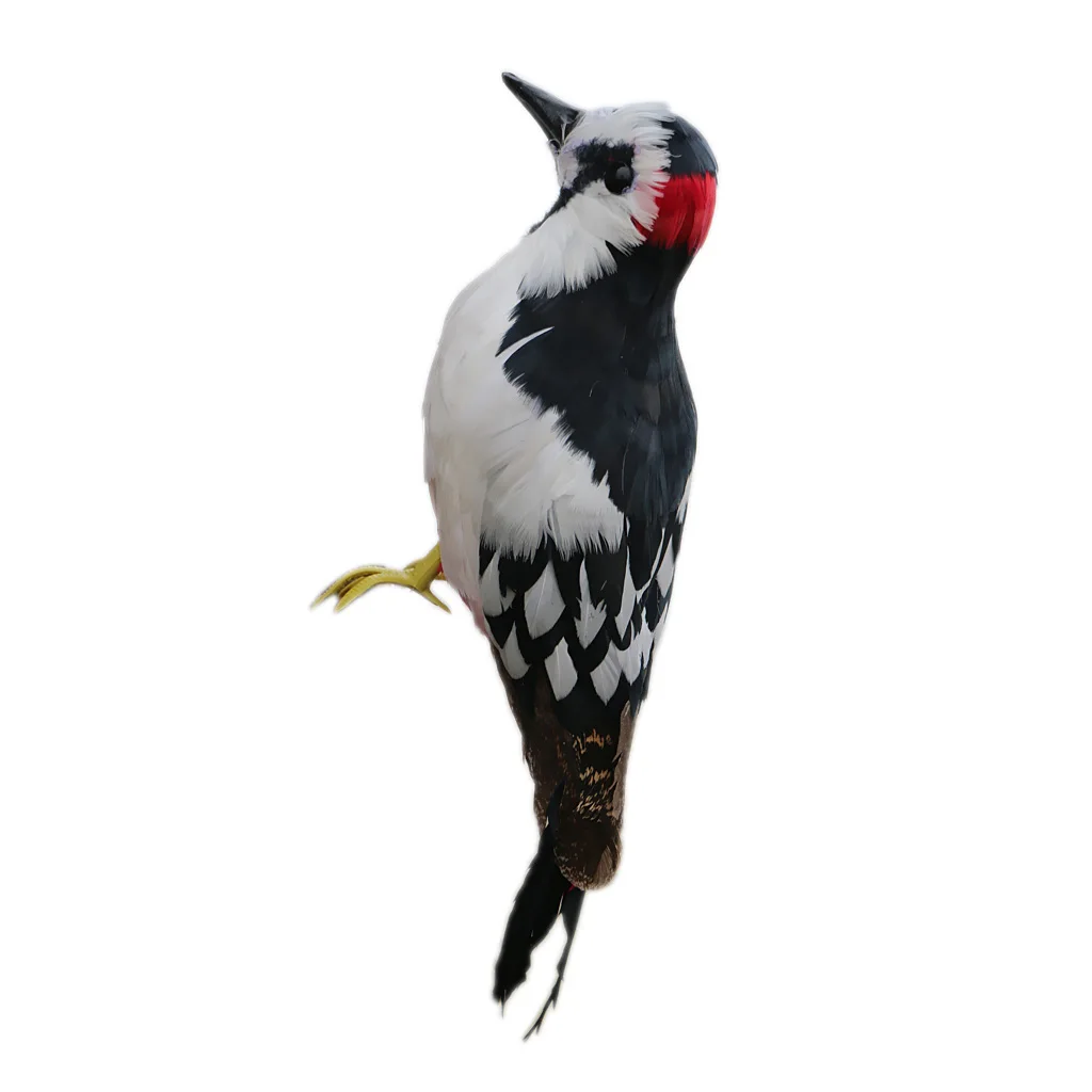 Estatuilla de piel Artificial de p&aacute;jaro carpintero, decoraci&oacute;n de jard&iacute;n, casa, 33x10x6cm-1