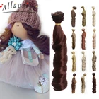 Allaosify длинные вьющиеся высокое Температура волокна многоцветный золото коричневый, черный серебристый 15*100 см и 30*100 см кукла парик для шарнирной куклы волосы