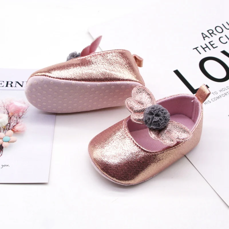 

0-18M Cute Newborn Baby Girl Soft Comfortable Bottom Non-slip Fashion Bow shoes Crib Prewalker