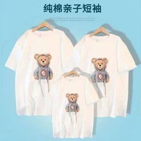 100 cotton family t shirt cartoon cartoon cartoon cartoon short sleeved summer parent child dress summer half sleeves