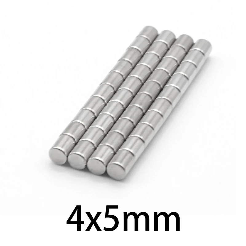 

50-800pcs 4x5mm N35 Neodymium magnetic circular rare earth Magnet NdFe 4*5 mm micro Small Round crafts Magnets